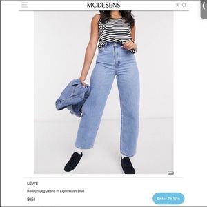 New Aritzia Levi’s High Waist Ballon Leg Hemp Jeans Sold Out Style